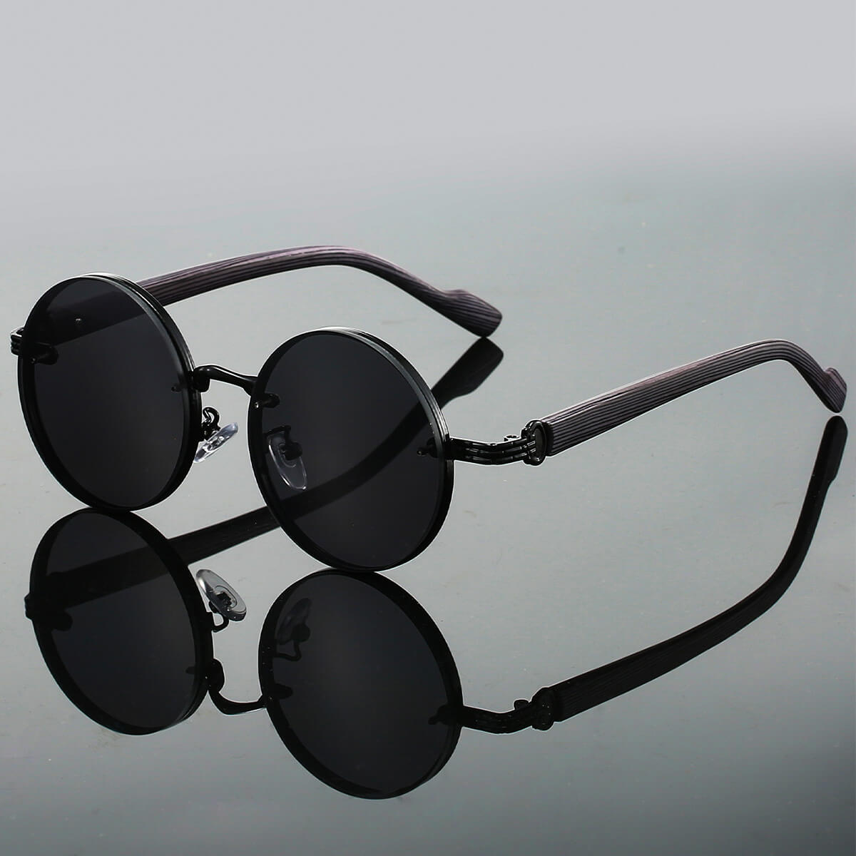 Round Retro Metal Frame Sunglasses, UV400, 28g, Unisex