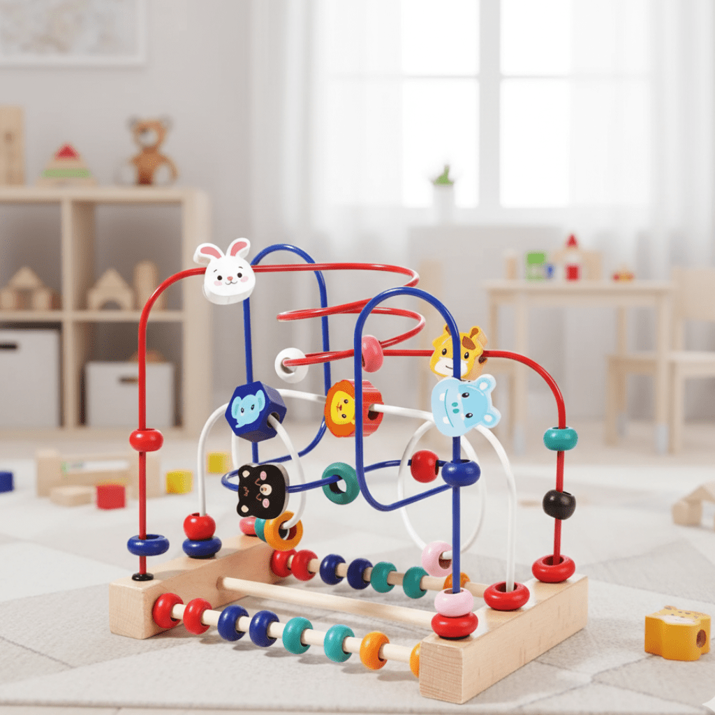 MINIWONDER Wooden Bead Maze and Abacus Educational Toy