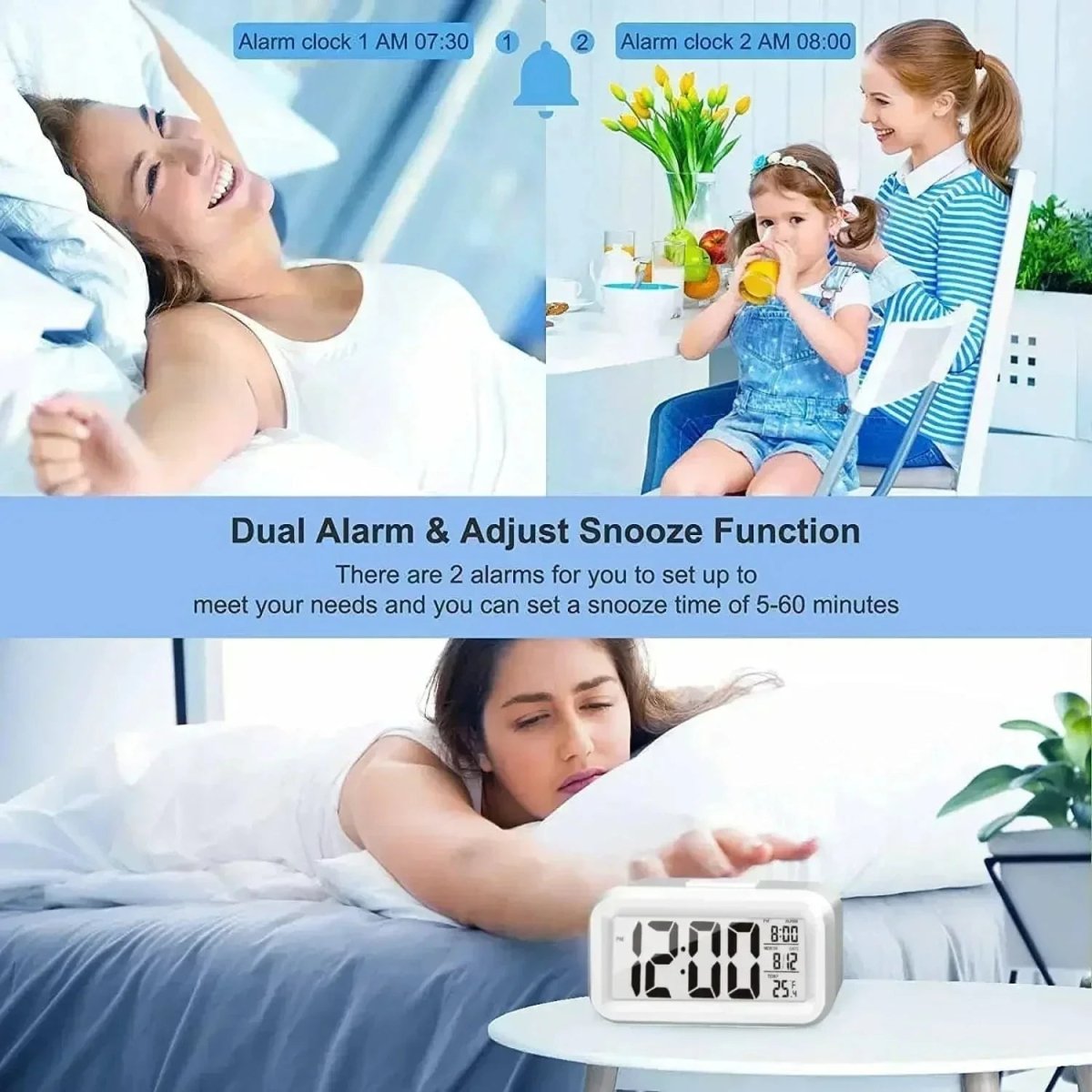 DAYCAL MINI Multifunctional LED Digital Alarm Clock