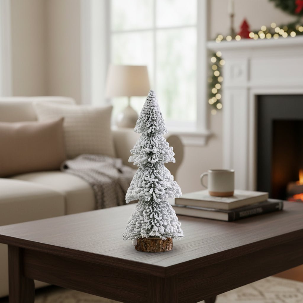 FLOCKCEDAR Mini Flocked Cedar Christmas Decoration