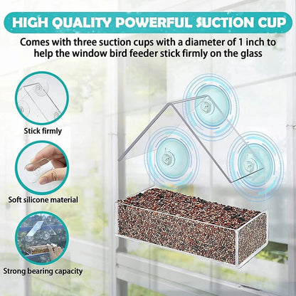 FEEDPEEK Clear Window Bird Feeder