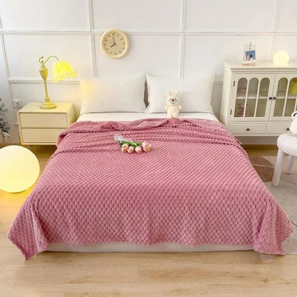 HOMELYFLEECE Cozy Coral Fleece Blanket