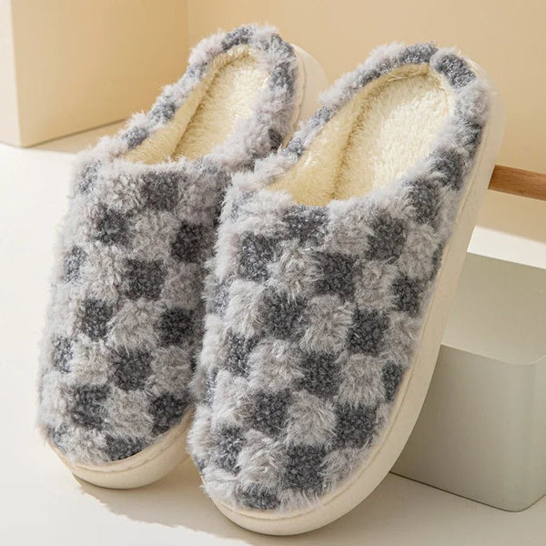 House Slippers for Couples, Cozy Padded Slippers for Women & Men, Soft Warm Indoor Slippers Non Slip