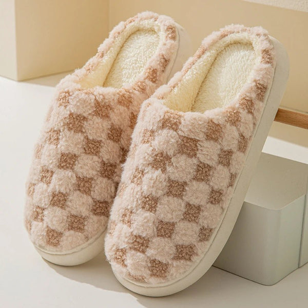 House Slippers for Couples, Cozy Padded Slippers for Women & Men, Soft Warm Indoor Slippers Non Slip