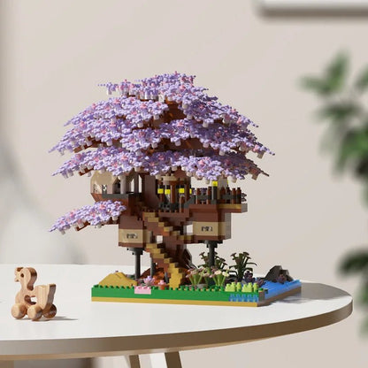 FAIRYBUILD Cherry Blossom Treehouse Microblock Set