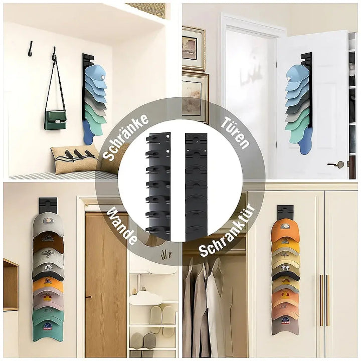 Wall-Mounted Cap Organizer, Holds 10 Caps