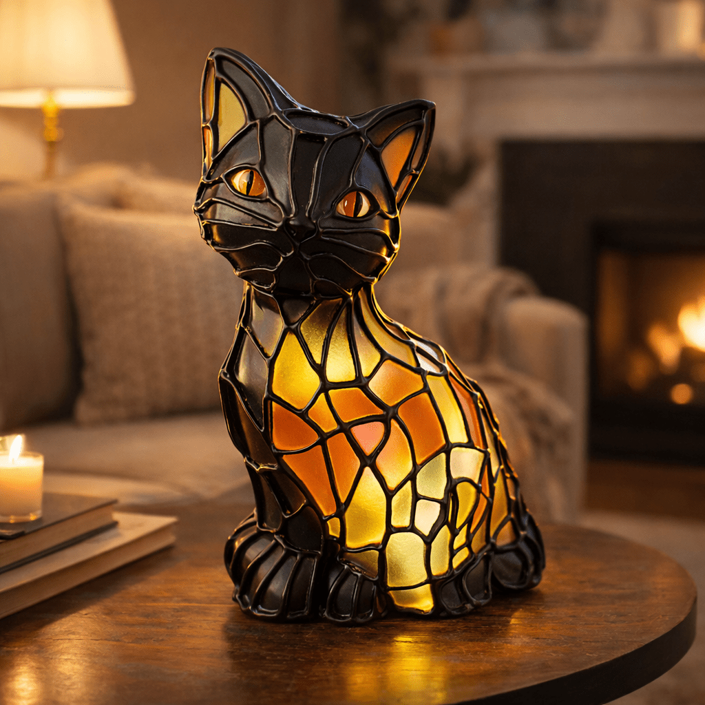 VITRAKAT Artistic Tiffany Cat Lamp