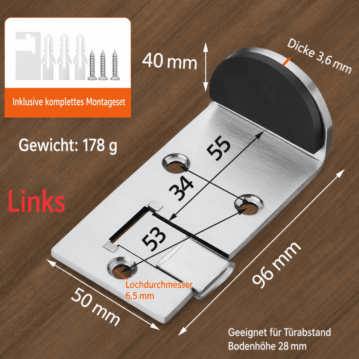 DOORGUARD Stainless Steel Doorstopper