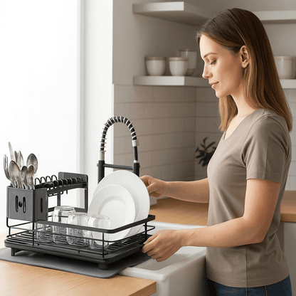 KITCHENFORM Foldable Stainless Steel Dish Rack