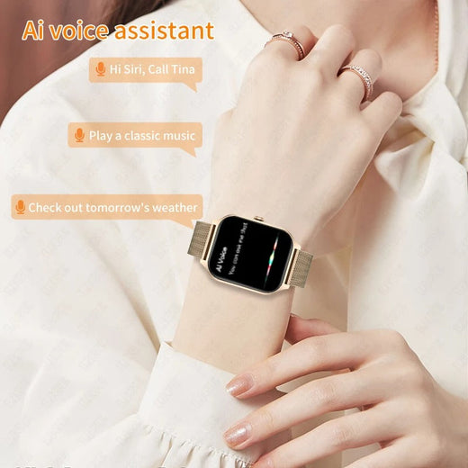 Women's Smartwatch, Fitness Tracker with Heart Rate & Sleep Monitor for Calls & Notifications