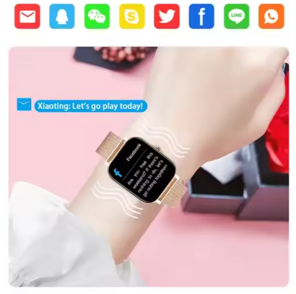 Women's Smartwatch, Fitness Tracker with Heart Rate & Sleep Monitor for Calls & Notifications