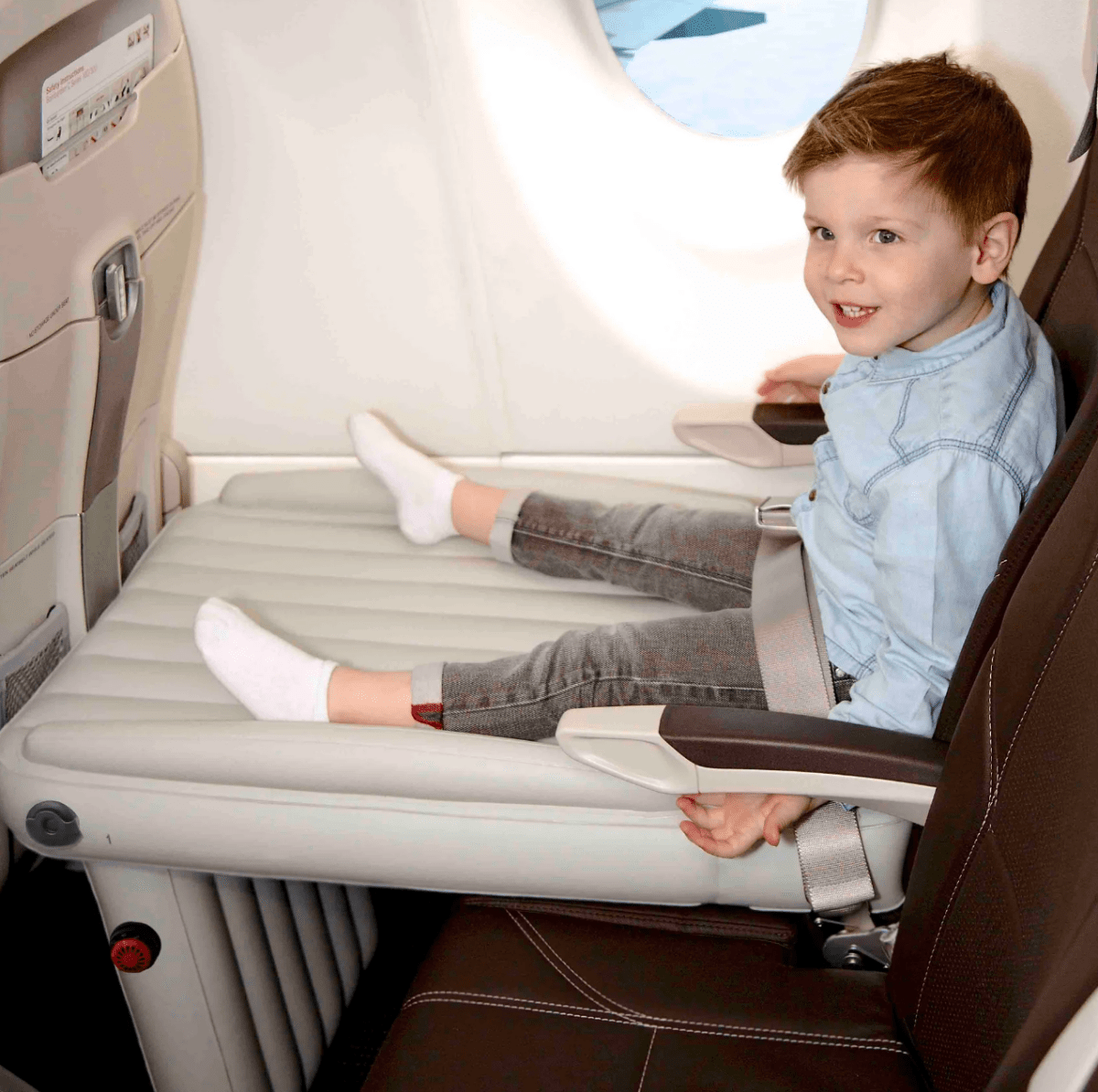 SkyComfort Inflatable Airplane Seat Bed lifestyle image 1