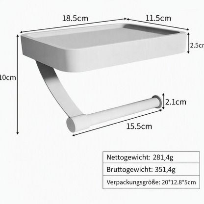 PREPSHELF No-Drill Toilet Paper Holder
