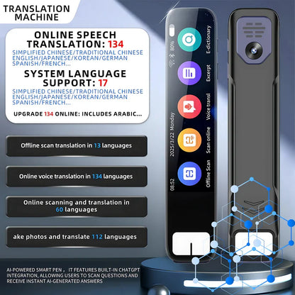 Translation Pen Scanner, Smart Reading Pen for Text Scanning & Language Learning