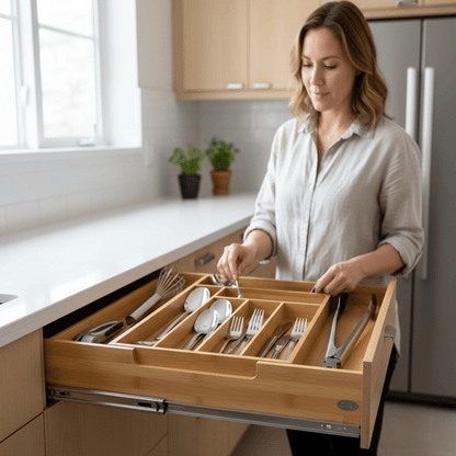 WOOD ONE-PIECE Adjustable Eco-friendly Drawer Organizer