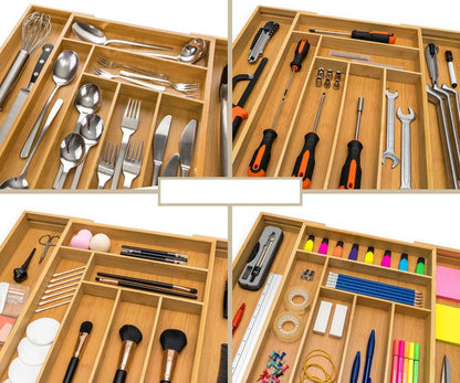 WOOD ONE-PIECE Adjustable Eco-friendly Drawer Organizer