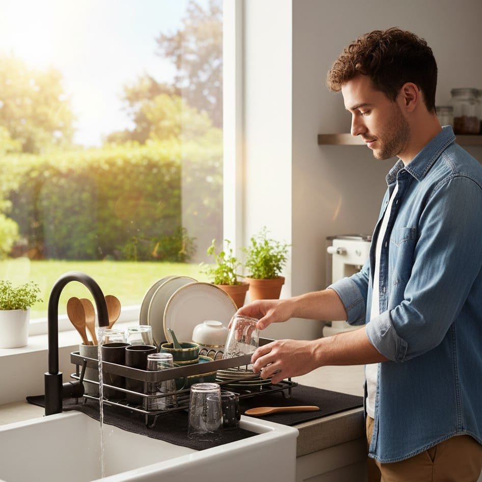 KITCHENFORM Foldable Stainless Steel Dish Rack
