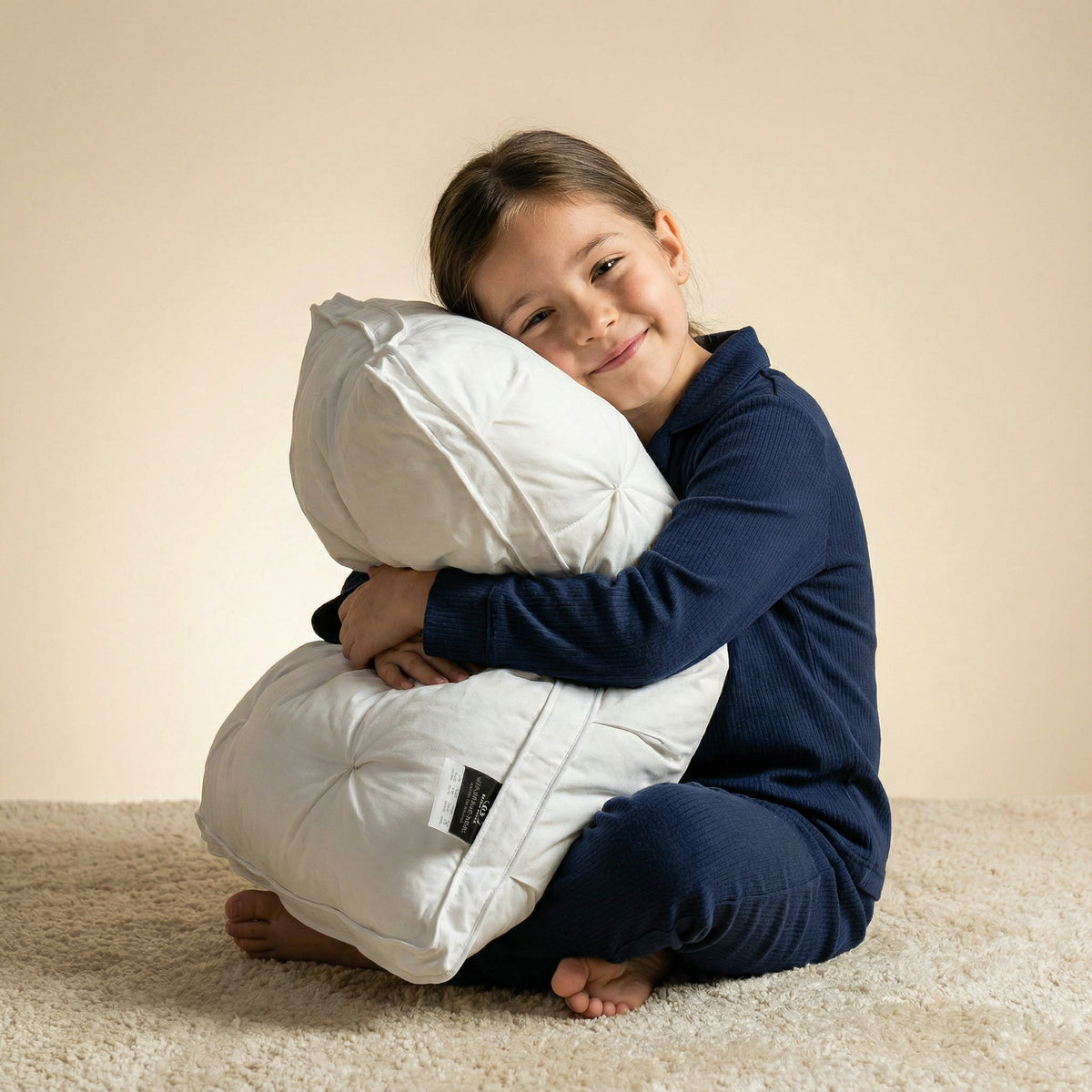 Down Pillow, Hotel-Style Support, Breathable Cotton Cover