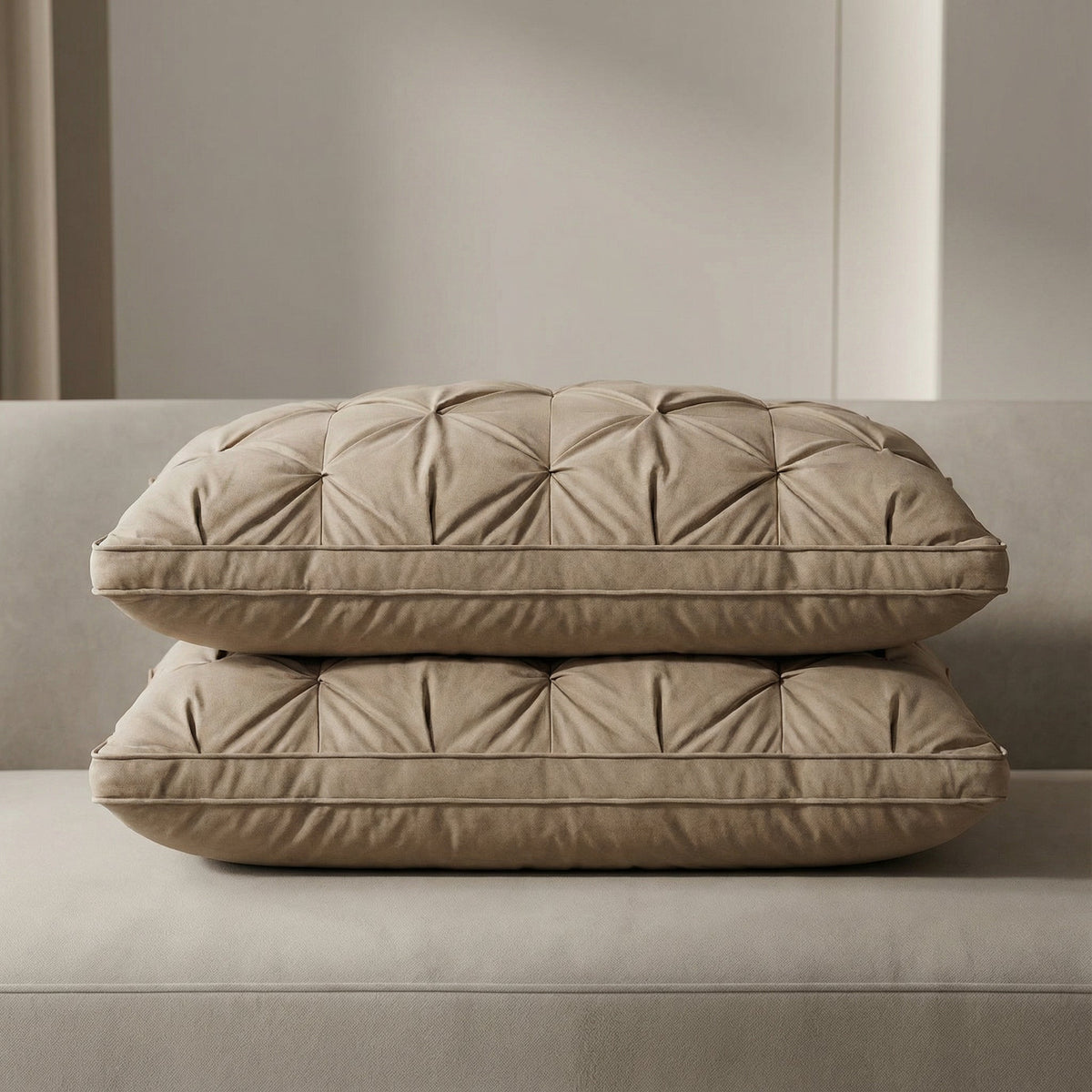 Down Pillow, Hotel-Style Support, Breathable Cotton Cover