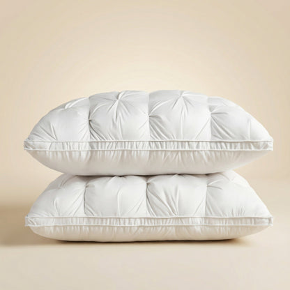 Down Pillow, Hotel-Style Support, Breathable Cotton Cover