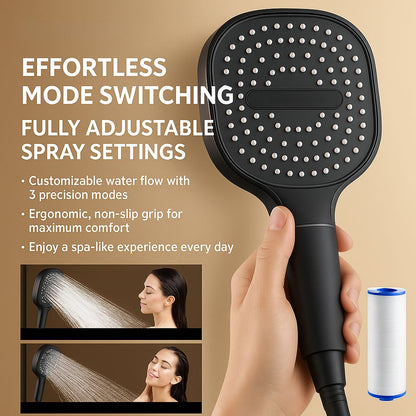 High Pressure Shower Head with Filter, Turbo Boost