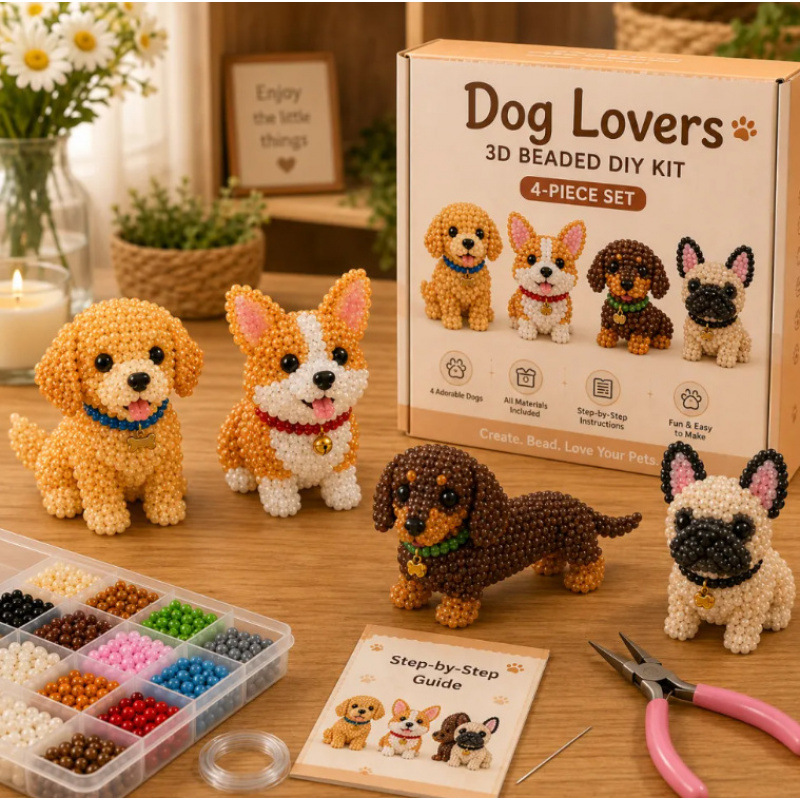 3D Bead Animal DIY Craft Kit for Kids