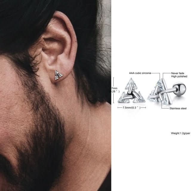 TRISILVER Triangle Earrings