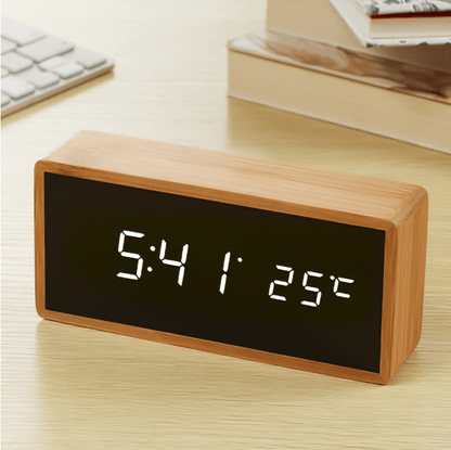 TIMBORA Minimalist LED Bamboo Alarm Clock