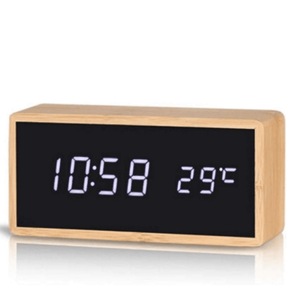 TIMBORA Minimalist LED Bamboo Alarm Clock