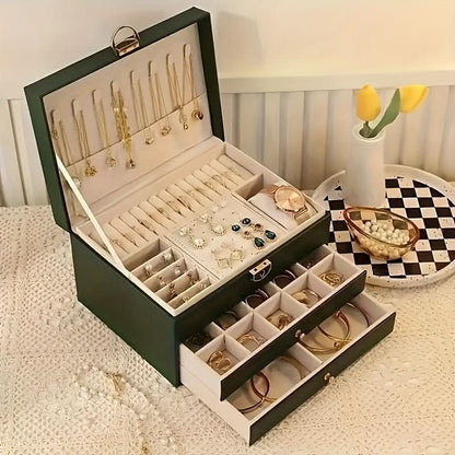 Elegant Jewelry Box Leather Storage for On the Go