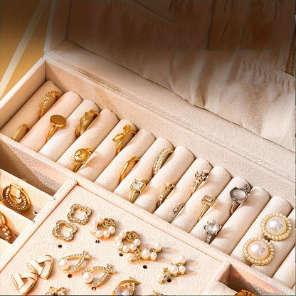 Elegant Jewelry Box Leather Storage for On the Go