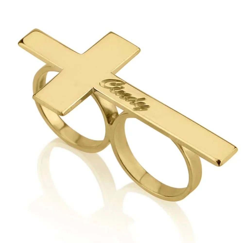 DUOVIA Stainless Steel Two-Finger Ring