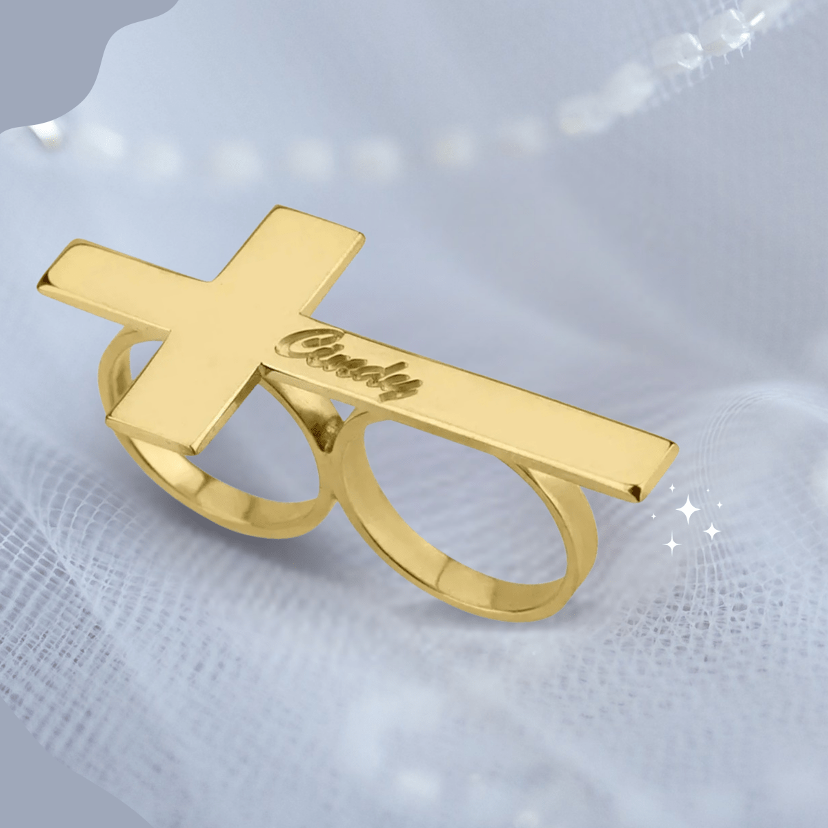 DUOVIA Stainless Steel Two-Finger Ring