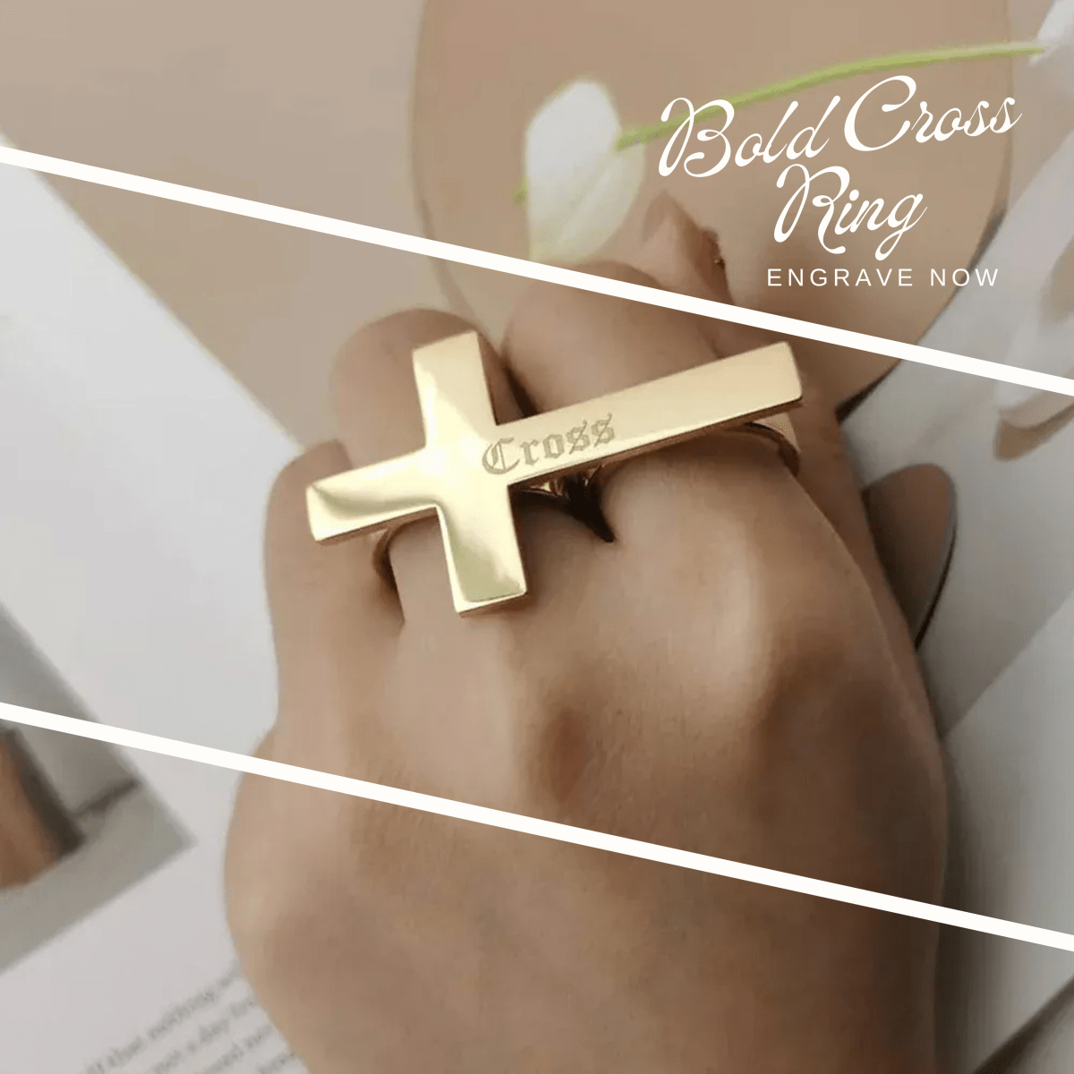 DUOVIA Stainless Steel Two-Finger Ring