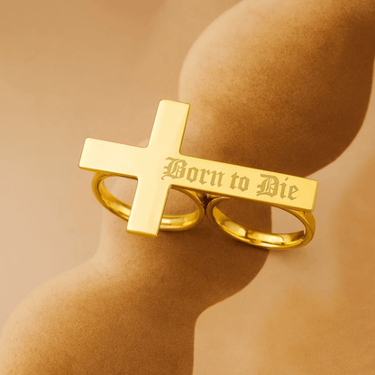 DUOVIA Stainless Steel Two-Finger Ring