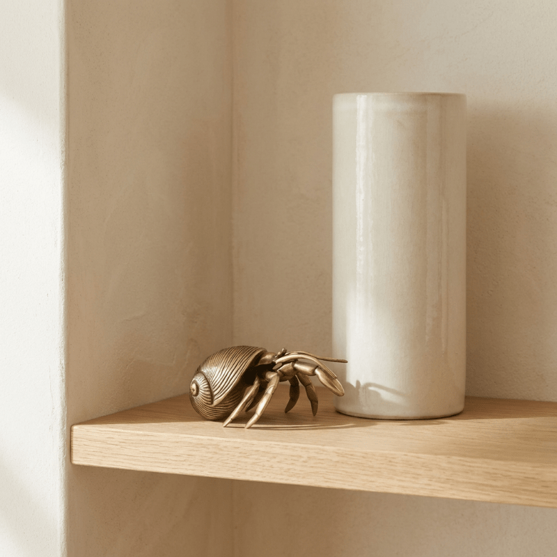 SHELLCRAFT Decorative Brass Hermit Crab Figurine
