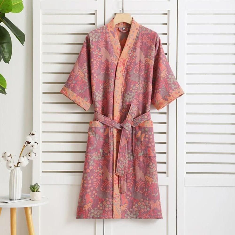 PrintLuxe Robe Cotton Bathrobe - image with text 1
