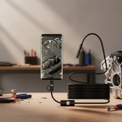 Endoscope Camera, HD Borescope Inspection Camera for iPhone & Android with 8 LEDs & 16.4 ft Cable
