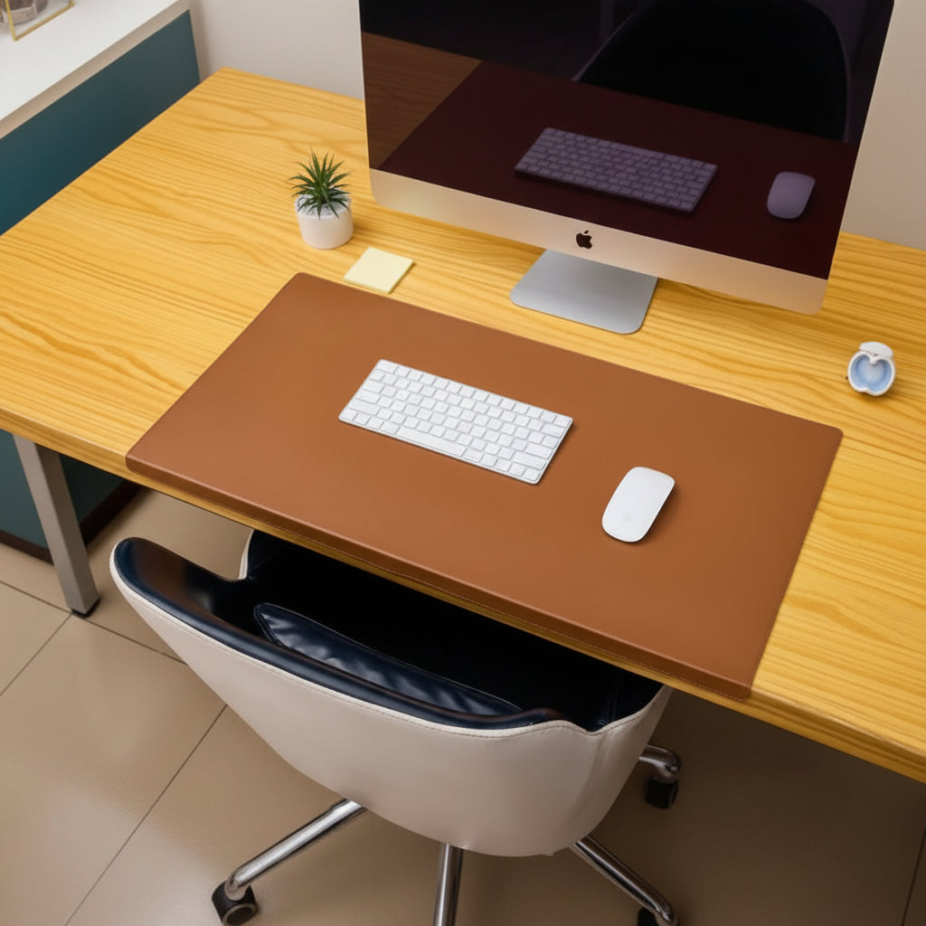 DESKCOMFORT Ergonomic PU Leather Desk Mat lifestyle image 2
