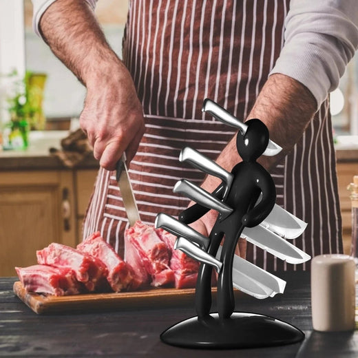 Kitchen Knife Holder, Sculptural Figure Knife Block Organizer for Countertop Storage