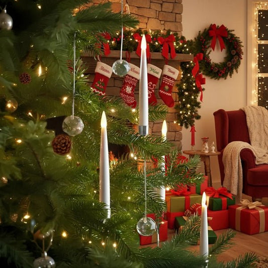 LED Candles for Christmas Tree Flameless, Battery Operated Christmas Tree Candle Lights Set