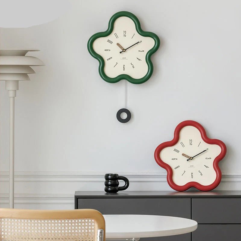 FLORAPULSE 3D Flower Pendulum Wall Clock