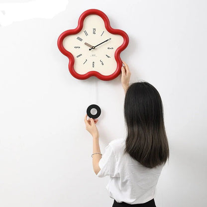 FLORAPULSE 3D Flower Pendulum Wall Clock
