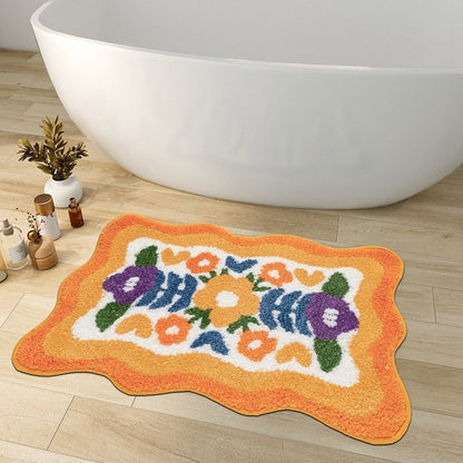 FLORAVIBE Colorful Flower Bath Mat