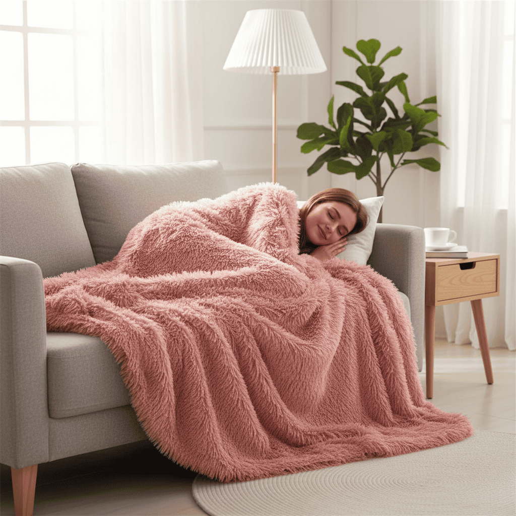 SILKFURIA Soft Artificial Fur Blanket