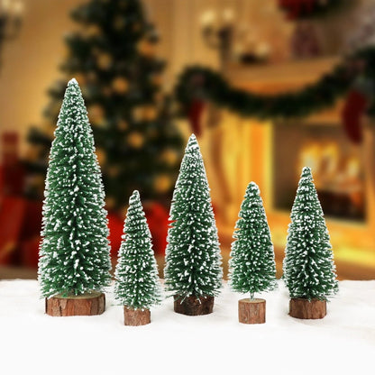 SNOWPINE BRUSH Flocked Mini Fir Set