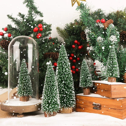 SNOWPINE BRUSH Flocked Mini Fir Set