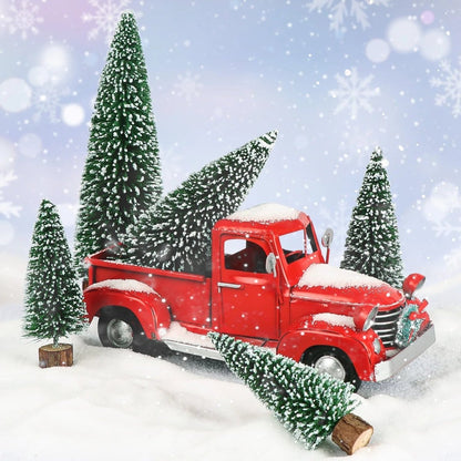 SNOWPINE BRUSH Flocked Mini Fir Set