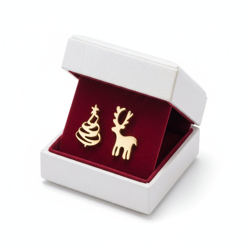 FROSTGEM 925 Silver Christmas Stud Earrings