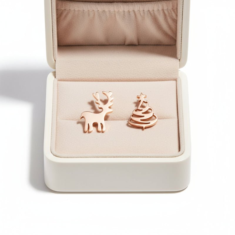 FROSTGEM 925 Silver Christmas Stud Earrings